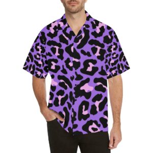 Cheetah Purple Neon Print Pattern Hawaiian Shirt  - Thelegend59
