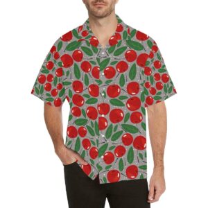 Cherry Leaves Pattern Men'S All Over Print Hawaiian Shirt  - Thelegend59