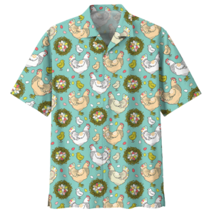 Chicken  Blue Unique Design Unisex Hawaiian Shirt  - Thelegend59