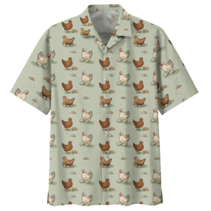 Chicken  Gray Nice Design Unisex Hawaiian Shirt  - Thelegend59