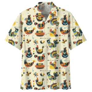 Chicken Peach High Quality Unisex Hawaiian Shirt  - Thelegend59
