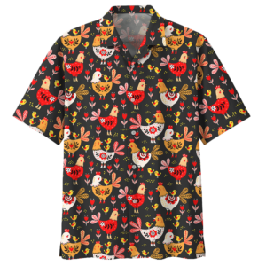 Chicken Black Amazing Design Unisex Hawaiian Shirt  - Thelegend59