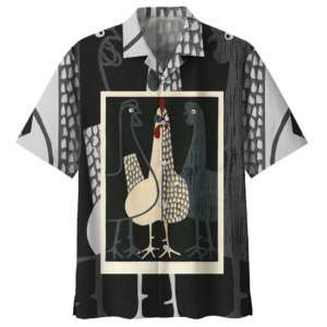 Chicken Black Awesome Design Unisex Hawaiian Shirt  - Thelegend59