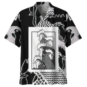 Chicken Black Nice Design Unisex Hawaiian Shirt  - Thelegend59