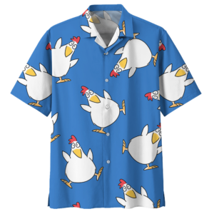 Chicken Blue Nice Design Unisex Hawaiian Shirt  - Thelegend59