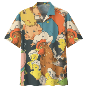 Chicken Colorful Amazing Design Unisex Hawaiian Shirt  - Thelegend59