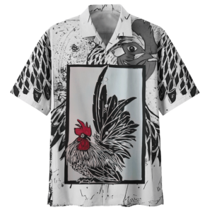 Chicken Gray Awesome Design Unisex Hawaiian Shirt  - Thelegend59