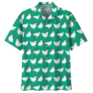 Chicken Green Awesome Design Unisex Hawaiian Shirt  - Thelegend59