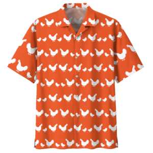 Chicken Orange Unique Design Unisex Hawaiian Shirt  - Thelegend59