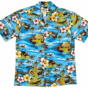 Chicken Village Bluehawaiian Shirt Made In Hawaii - Summer Hawaiian Shirts - Beach Hawaiian Shirtss  - Thelegend59
