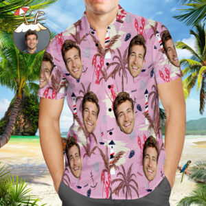 Chinoiserie Hawaiian Shirts - Short Sleeve Aloha Beach Hawaiian Shirts - Summer Casual Button-Down Hawaiian Shirtss  - Thelegend59