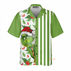 Christmas Big Grinch Print With Cherry Hawaiian Shirt - For Men And Women - Kids  - Thelegend59