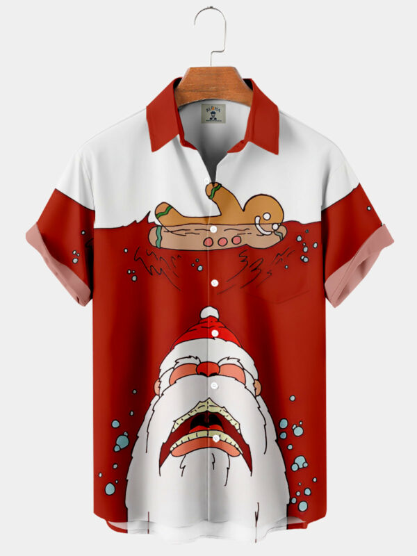 Christmas Gingerbread Red Man Santa Swim - Hawaiian Shirt - For Men And Women - Kids  - Thelegend59