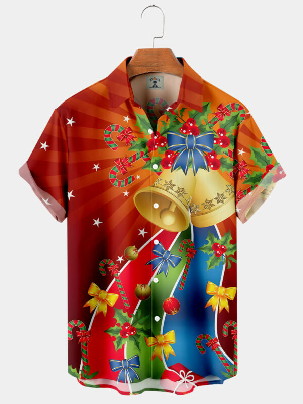 Christmas Golden Bell Candy Cane - Hawaiian Shirt - For Men And Women - Kids  - Thelegend59