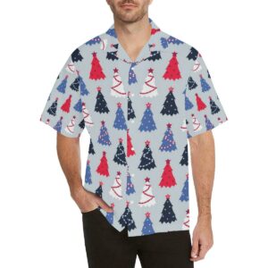 Christmas Tree Star Pattern Men'S All Over Print Hawaiian Shirt  - Thelegend59