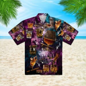 Cigar And A Shot Of Drink Is Why Im Here Hawaiian Shirt  - Thelegend59