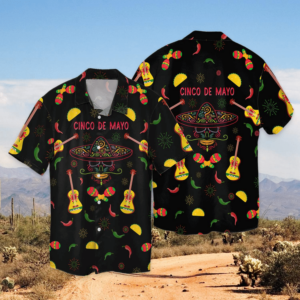 Cinco De Mayo Tacos Black Hawaiian Shirt - For Men And Women - Kids  - Thelegend59