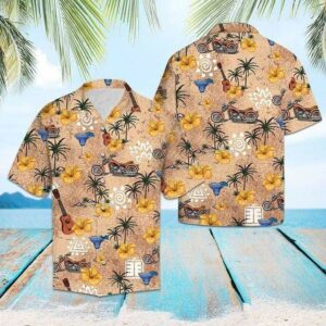 Classic Vintage Motorcycle Hawaiian Aloha Hawaiian Shirtss  - Thelegend59