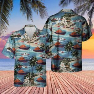 Coastguard Agustawestland Beach Pattern Aloha Hawaiian Shirt  - Thelegend59