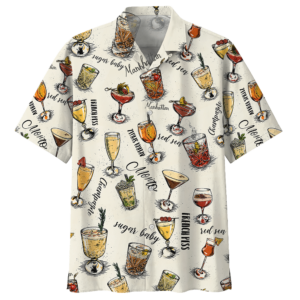 Cocktail White White Unisex Hawaiian Shirt  - Thelegend59