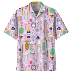 Cocktail Purple High Quality Unisex Hawaiian Shirt  - Thelegend59