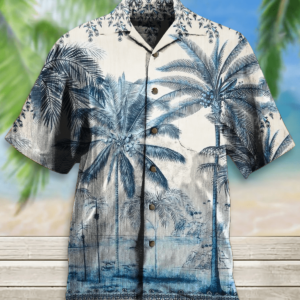 Coconut Tree Unisex Hawaiian Aloha Hawaiian Shirtss Palm Beach  - Thelegend59