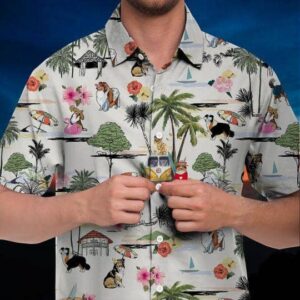 Collie Hawaiian Shirt Hawaii Beach Retro  - Thelegend59