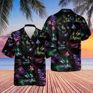 Colorful Cat Aloha Full Printing Hawaiian Shirts  - Thelegend59