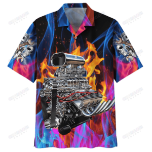 Colorful Flaming Hot Rod Unisex Hawaiian Shirts  - Thelegend59
