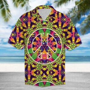 Colorful Hippie Jungle Cats Hawaiian Aloha Hawaiian Shirtss  - Thelegend59