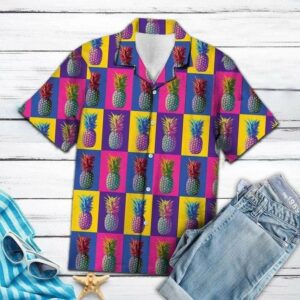 Colorful Pineapple Summer Holiday Hawaiian Aloha Hawaiian Shirtss  - Thelegend59