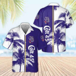 Colt 45 Palm Tree All Over Print 3D Aloha Summer Beach Hawaiian Shirt  - Thelegend59