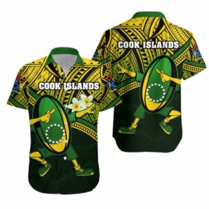 Cook Islands Rugby Hawaiian Shirt Dab Trend Creative  - Thelegend59