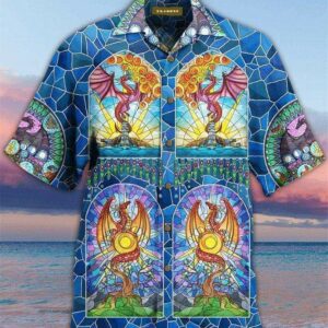 Cool Dragon Hawaiian Aloha Hawaiian Shirtss Hippie Style  - Thelegend59