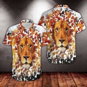 Cool Lion Art Hawaiian Aloha Hawaiian Shirtss  - Thelegend59