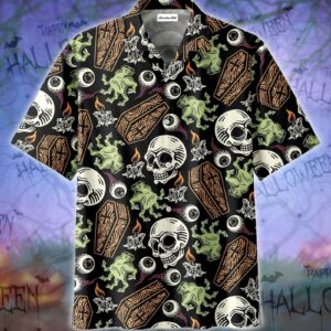 Cool Scary Zombies Pattern Halloween Hawaiian Aloha Hawaiian Shirtss  - Thelegend59