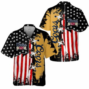 Coors Banquet Usa Flag All Over Print 3D Aloha Summer Beach Hawaiian Shirt  - Thelegend59