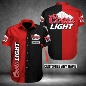 Coors Light Custom Name 2 Hawaiian Graphic Print Short Sleeve  - Thelegend59