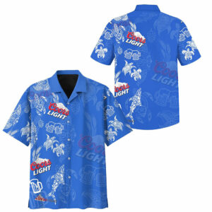 Coors Light Hawaiian Graphic Print Short Sleeve  - Thelegend59