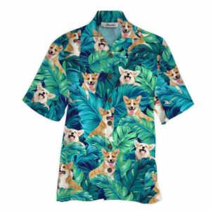 Corgi Blue Awesome Design Unisex Hawaiian Shirt  - Thelegend59