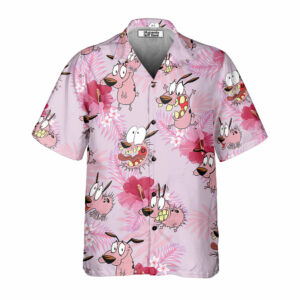 Courage The Cowardly Dog Floral Tropical Hawaiian Shirt - For Men And Women - Kids  - Thelegend59