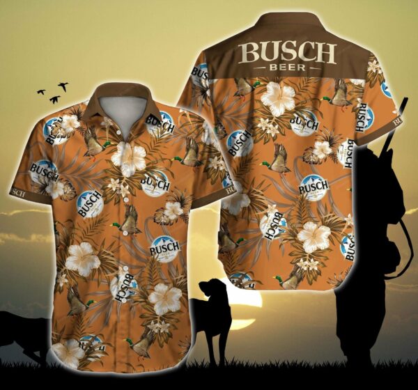 Cover Your Body With Amazing Duck With Tlmus Busch Light Hawaiian Graphic Print Short Sleeve  - Thelegend59