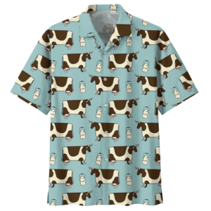 Cow Blue Awesome Design Unisex Hawaiian Shirt  - Thelegend59