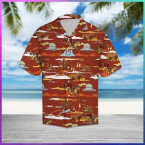 Cowboy Cactus Desert Red Brown Nice Design Hawaiian Shirt  - Thelegend59
