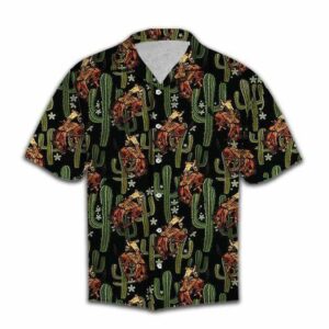 Cowboy Cactus Tropical Unisex Hawaiian Aloha Hawaiian Shirtss  - Thelegend59