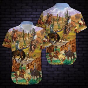 Cowboys Life By The Desert Aloha Hawaiian Shirts  - Thelegend59