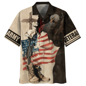 Cross And Gun Us Army Veteran Hawaiian Shirt - For Men And Women - Kids  - Thelegend59