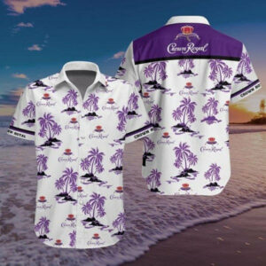 Crown Royal - Crown Royal Deluxe Whisky Fan Gift Hawaiian Graphic Print Short Sleeve  - Thelegend59