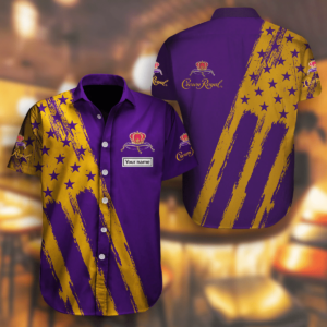 Crown Royal American Flag Custom Name Hawaiian Graphic Print Short Sleeve  - Thelegend59