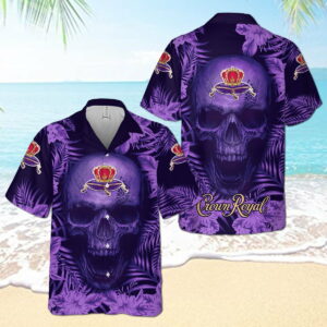 Crown Royal Angry Skull All Over Print 3D Flowery Aloha Summer Beach Hawaiian Shirt  - Thelegend59